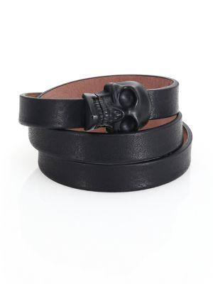 Alexander Mcqueen Leather Three-row Wrap Bracelet