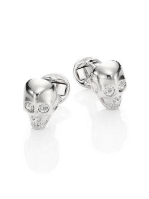 Saks Fifth Avenue Collection Swarovski Crystal Skull Cuff Links