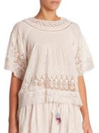 Loveshackfancy Ina Cotton Lace Trim Top