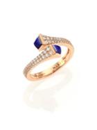 Marli Cleo Lapis, Diamond & 18k Rose Gold Wrap Ring