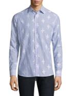 Etro Star-patch And Stripe Cotton Button-down Shirt