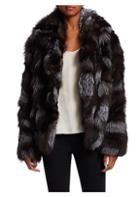 Halston Heritage Dyed Fox Fur Patched Jacket