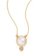 Shana Gulati Tulum Ophelia Moonstone & Sliced Raw Diamond Pendant Necklace