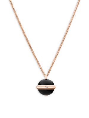 Piaget Possession Diamond, Black Onyx & 18k Rose Gold Pendant Necklace
