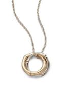 John Hardy Bamboo 18k Yellow Gold & Sterling Silver Small Interlinking Pendant Necklace