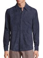 Saks Fifth Avenue Collection Long Sleeve Suede Shirt