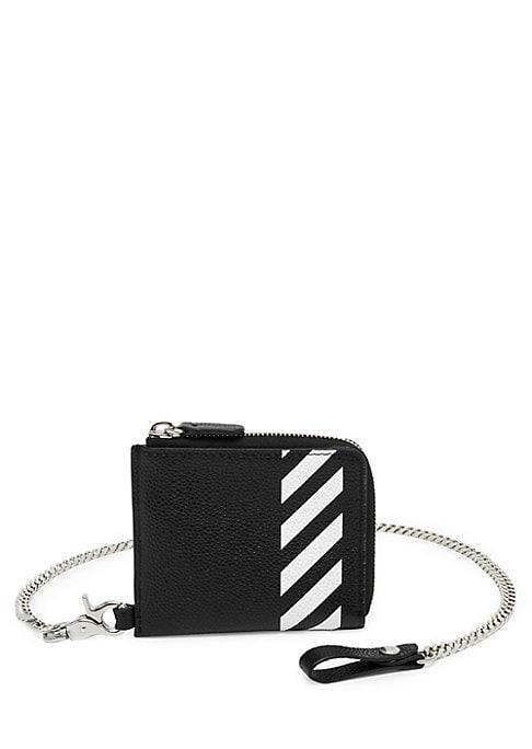 Off-white Diagonal Chain Leather Wallet