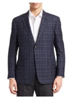 Emporio Armani Plaid Wool & Silk Sport Coat