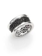Stephen Webster Sterling Silver And Black Sapphire Ring