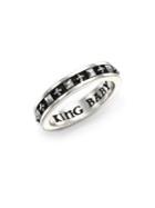 King Baby Studio Sterling Silver Cross & Stud Stackable Band Ring