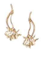 Oscar De La Renta Crystal Carnation Drop Earrings