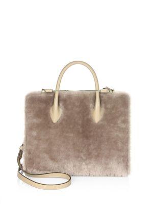 Strathberry Midi Shearling Tote