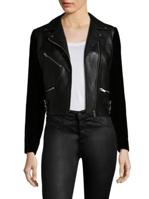 Veda Puzzle Velvet & Leather Jacket