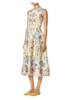 Carolina Herrera Floral Sleeveless Midi Dress