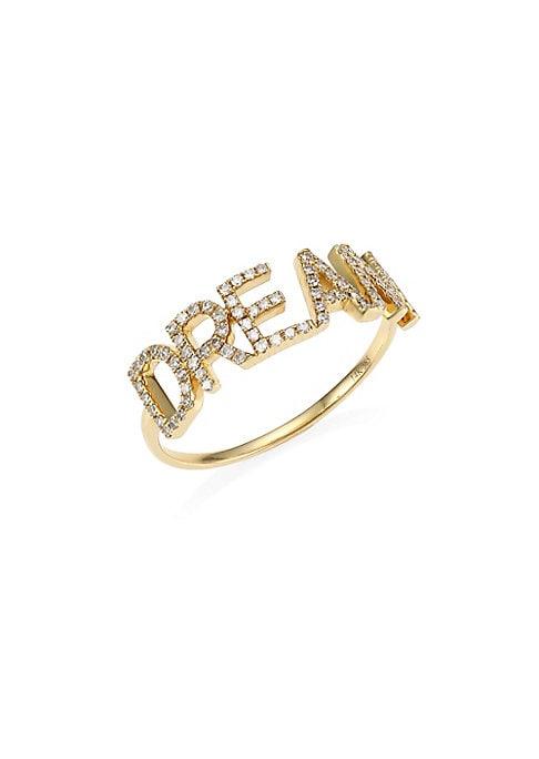 Ef Collection 14k Yellow Gold & Diamond Dream Initial Ring