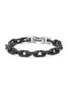 David Yurman Sterling Silver & Titanium Chain Link Bracelet