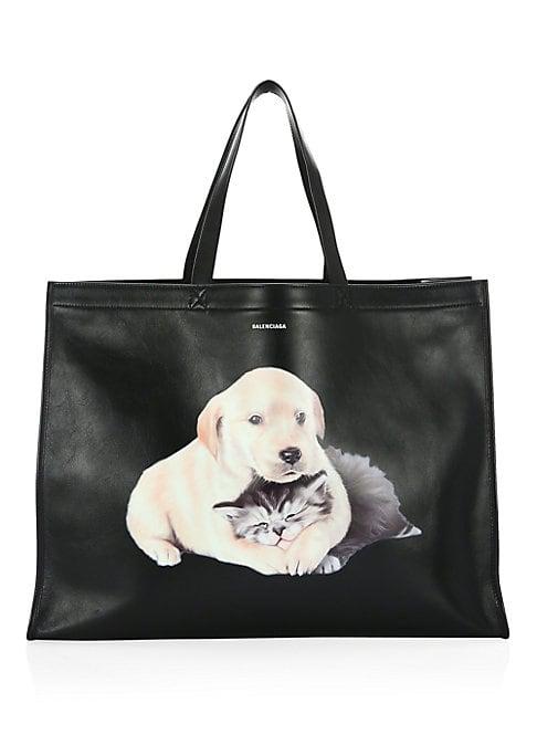 Balenciaga Leather Puppy & Kitten Shopper