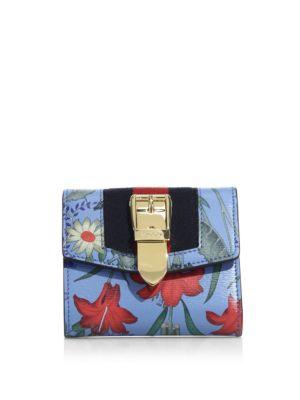 Gucci Sylvie Flora-print Leather Wallet