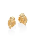 Temple St. Clair Scarab Diamond & 18k Yellow Gold Stud Earrings