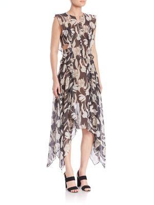 Bcbgmaxazria Urban Jungle Jann Silk Cutout Dress