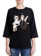 Dolce & Gabbana Embroidered Silk Pullover Blouse
