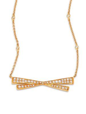 Hueb Origami Large Diamond & 18k Yellow Gold Pendant Necklace