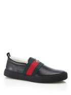 Gucci Web & Bee Leather Sneakers