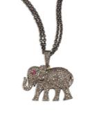 Nina Gilin Diamond Elephant Pendant