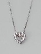 Roberto Coin Tiny Treasures Diamond & 18k White Gold Mini Heart Pendant Necklace