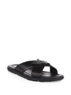 Moschino Logo Hardware Leather Sandals