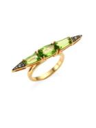 Etho Maria Sharp Green Sapphire And Peridot 18k Gold Ring