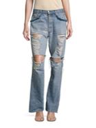 Jonathan Simkhai Distressed Beaded Jeans