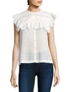 Rebecca Taylor Moon Dot Embroidered Top
