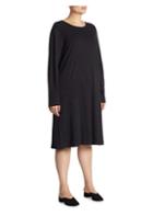 Joan Vass Plus One Pocket Cotton Dress
