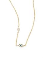 Sydney Evan Evil Eye Diamond & 14k Yellow Gold Pendant Necklace
