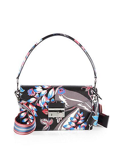 Prada Floral Print Saffiano Sound Bag