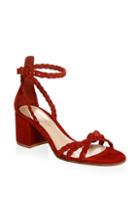 Gianvito Rossi Braided Suede Ankle Strap Sandals