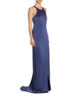 Halston Heritage Strappy Satin Halter Gown