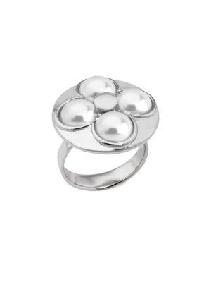 Majorica Luck 8mm White Mabe Pearl & Sterling Silver Ring