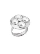 Majorica Luck 8mm White Mabe Pearl & Sterling Silver Ring