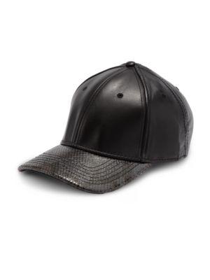 Gents Embossed Leather Cap