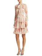 Valentino Silk Chiffon Rose Dress