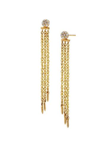 Celara 14k Yellow Gold & Diamond Chain Earrings