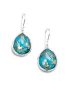 Ippolita Wonderland Bronze Turquoise, Clear Quartz & Sterling Silver Mini Doublet Teardrop Earrings