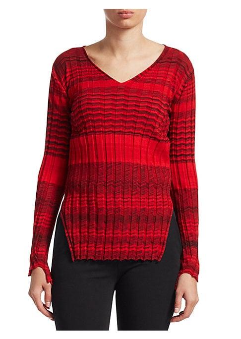 Helmut Lang Striped Ribbed Wool Sweater