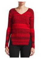 Helmut Lang Striped Ribbed Wool Sweater