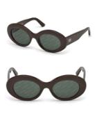 Balenciaga Oval Acetate Logo Sunglasses/51mm