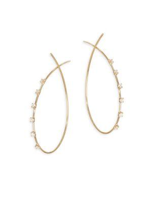 Lana Jewelry Scattered Diamond Wire Hoop Earrings