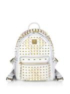 Mcm Stark Pearly Studded Metallic Leather Backpack