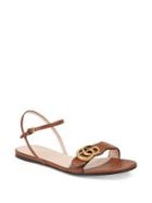 Gucci Marmont Double G Flat Leather Sandals